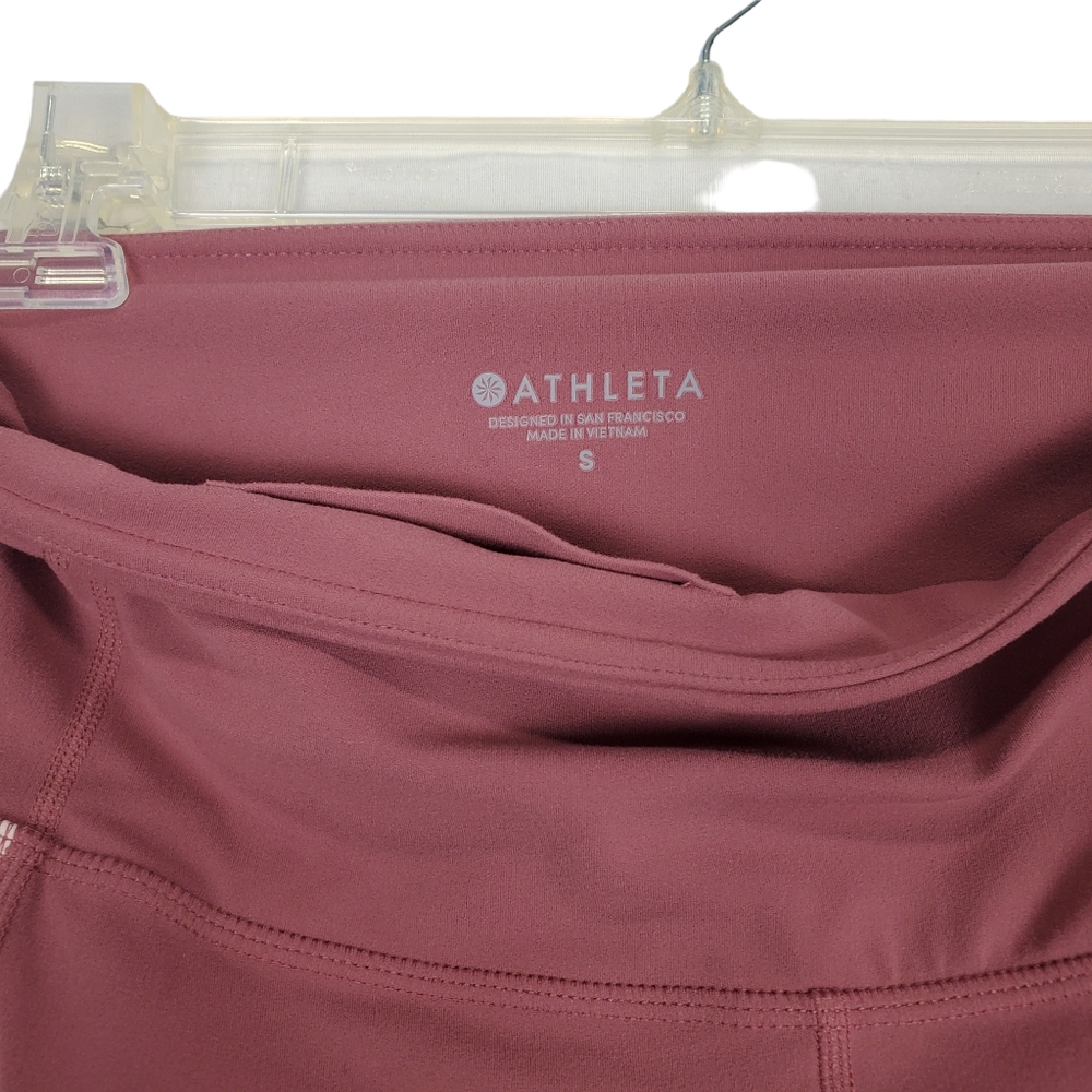 Athleta Two Tone Blush Rose Womens Stretch Leggings Mesh Inlay Size Small - Picture 4 of 15